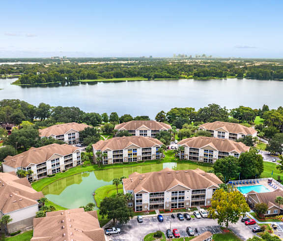 aerial top view at Village Lakes, Florida